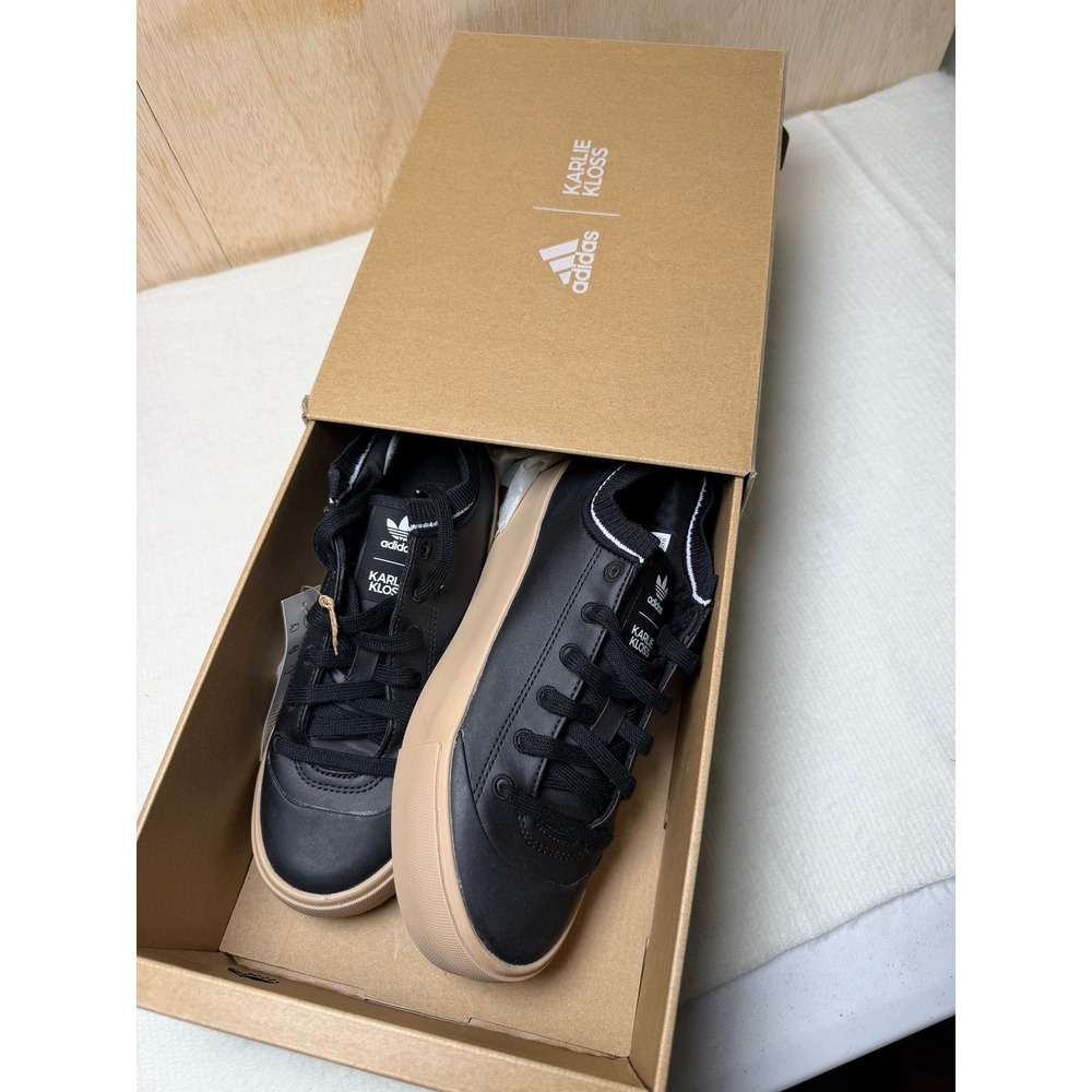 Adidas Karlie Kloss Nizza Platform Shoes Black Tan Leather GY4354 Womens 6.5 - Picture 10 of 10